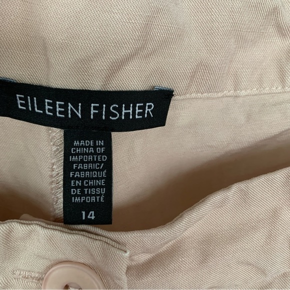 Eileen Fisher Tencel Blend Pink Wide Leg Crop Pants Size 14 - Picture 2 of 7
